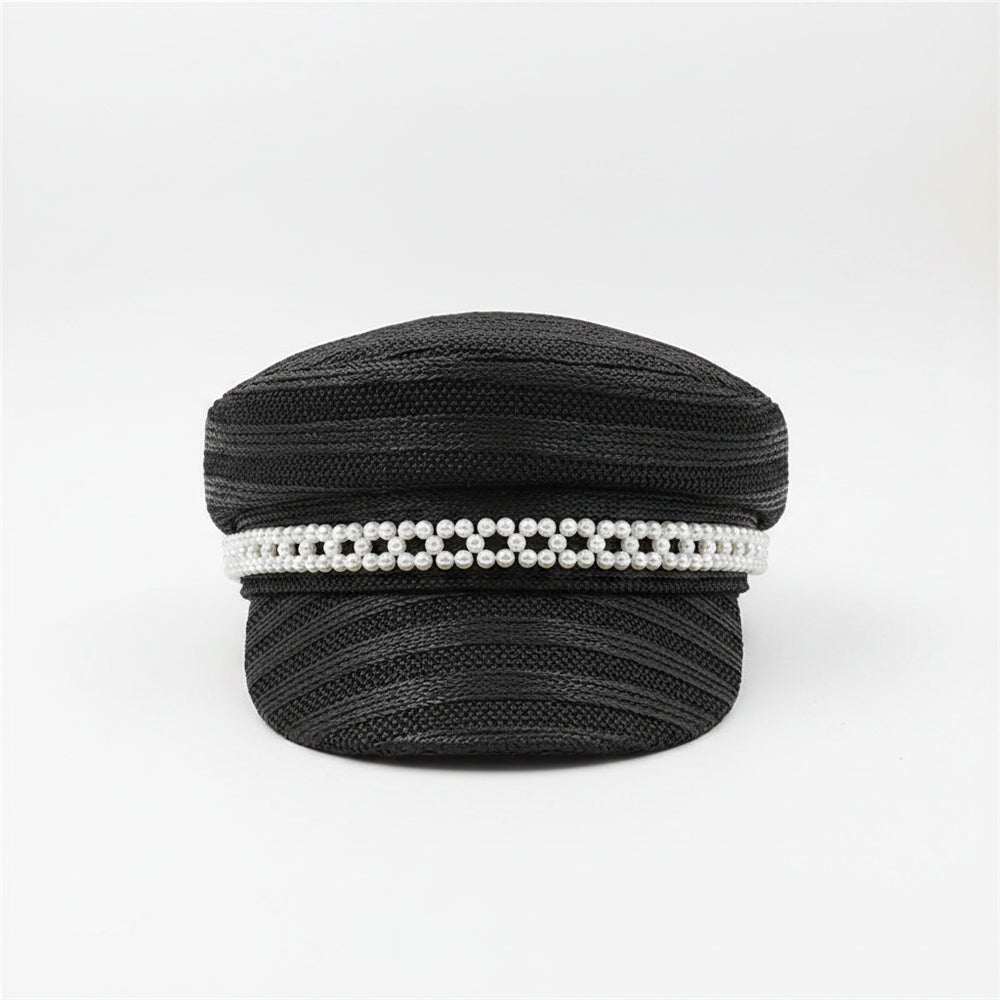 Sterling™ 202512-shi Sun Visor Paper Grass Weave Pearl Chain Detail