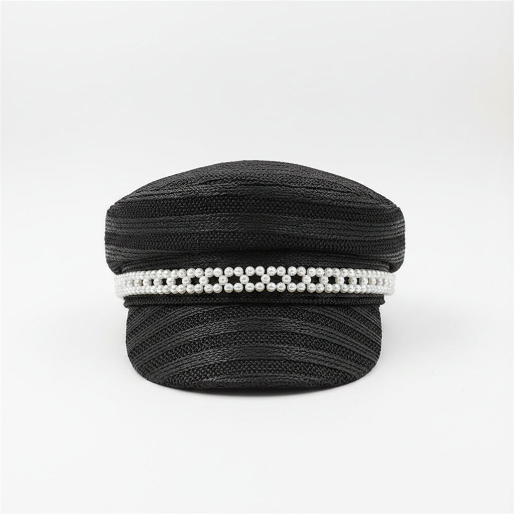 Sterling™ 202512-shi Sun Visor Paper Grass Weave Pearl Chain Detail