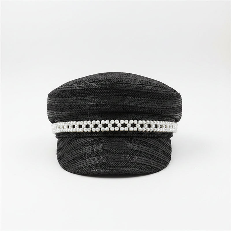 Sterling™ 202512-shi Sun Visor Paper Grass Weave Pearl Chain Detail
