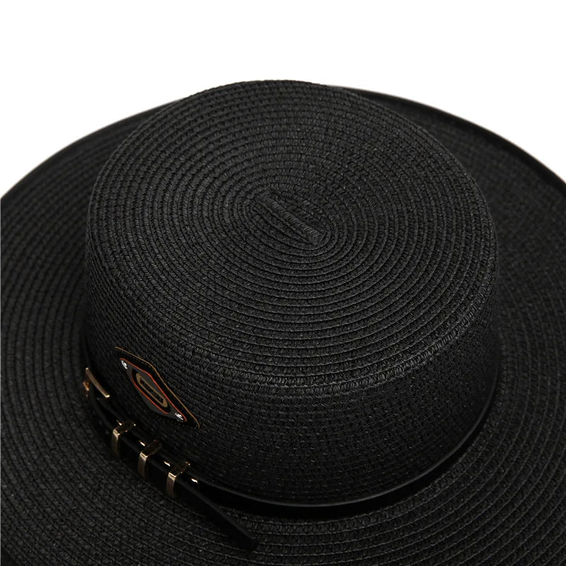 Sterling French Retro Flat™ Straw Sun Hat Wide Brim