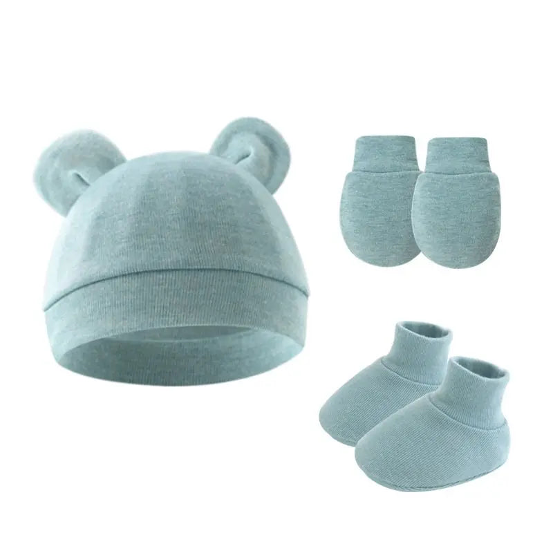 Sterling™ Newborn Bow Beanie and Mittens Set
