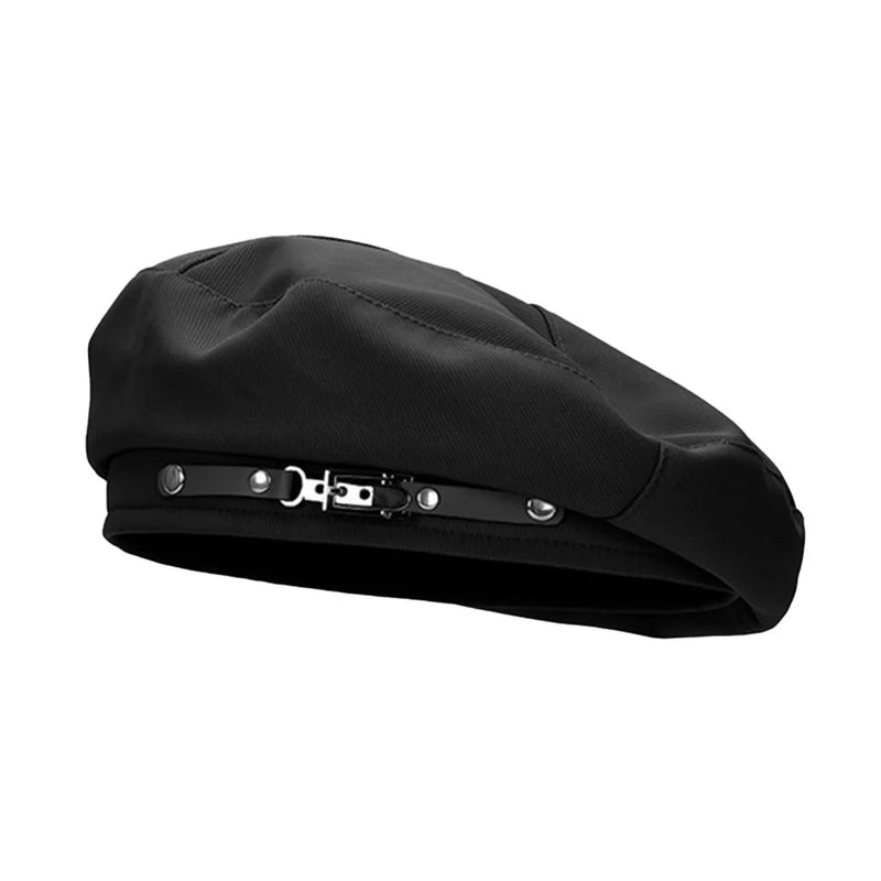 Sterling Korean Version Metal Buckle™ Retro Beret Cap Fabric Trim