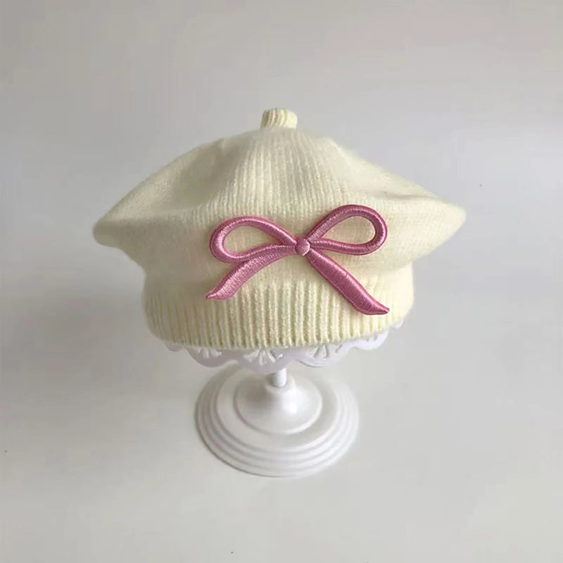 Sterling Petalyn Baby Knit Beret™ with Bow Detail