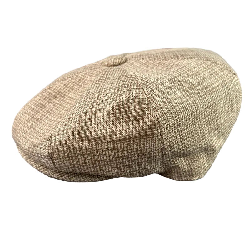Sterling Aster Breathable Newsboy Cap™ In Flax With Octagonal Crown