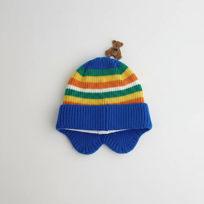 Sterling Rainbow Stripe Beanie™ with Pom Pom