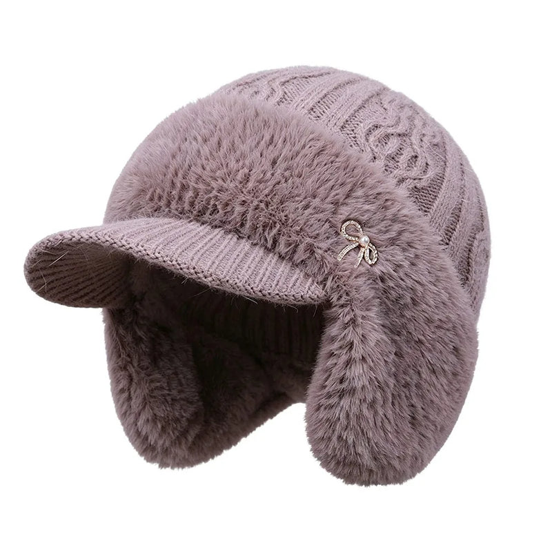 Sterling™ Marlowe Fleece Knit Beret Cap With Plush Ear Flaps