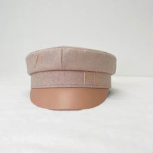 Sterling Octavia Cotton Octagonal Newsboy Cap™  With Letter Detail