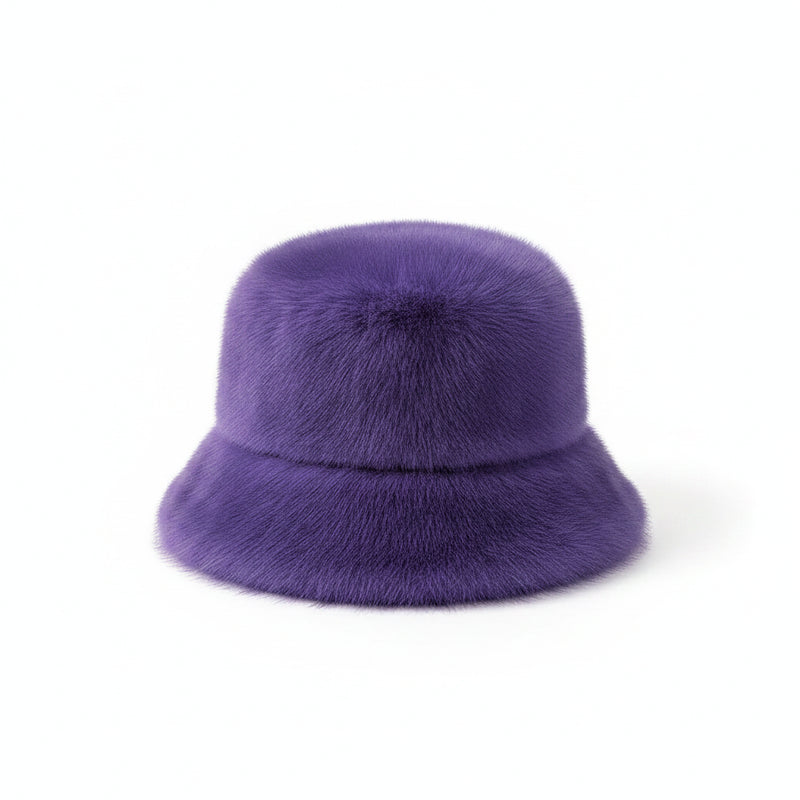 Sterling Plush Faux Fur Winter Hat With Wide Brim