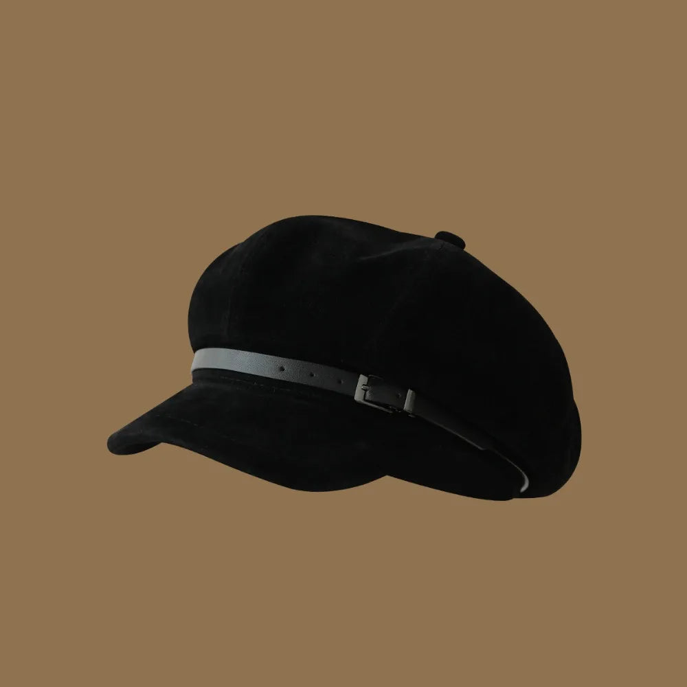 Sterling Bexley Octagonal Faux Leather Beret™  With Buckle