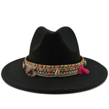 Sterling Fedora Hat™ Bohemian Shell & Tassel Band