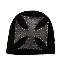 Sterling™ Nocturne Leather Look Brimless Dome Cap With Rivet Cross Detail