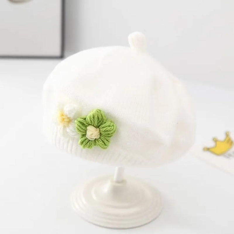Sterling Petalyn Toddler Knit Beret™ with Floral Accent