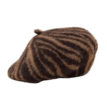 Sterling™ Zebra Beret Soft Faux Fur Round Cap With Zebra Stripe Pattern