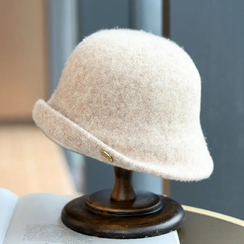 Sterling Aveline Warm Wool Bucket Hat™  With Curled Crown