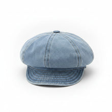 Sterling™ Star Pin Denim Look Beret Polyester Short Brim Newsboy Cap