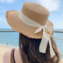 Sterling Riviera Bow™ Straw Sun Hat Frayed Edge Edition
