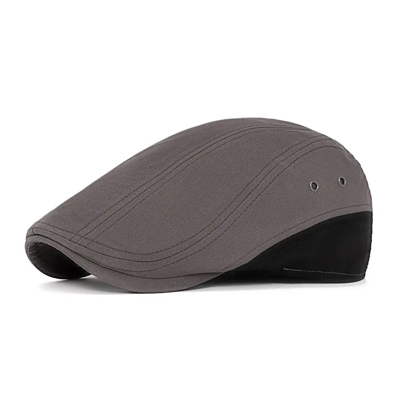 Sterling Vintage Patchwork Flat Cap™ Washed Fabric Paneled Visor