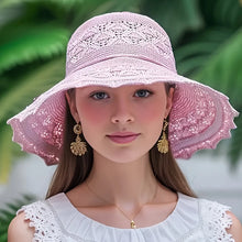Sterling Silver Bloom™ Wide Brim Straw Hat Lace Weave