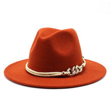 Sterling Fedora Hat Rope Band™ With Chain Accent