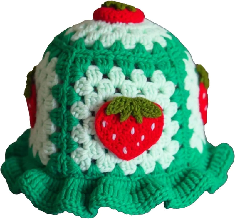 Sterling Strawberry Crochet Bucket Hat™ - Packable Style
