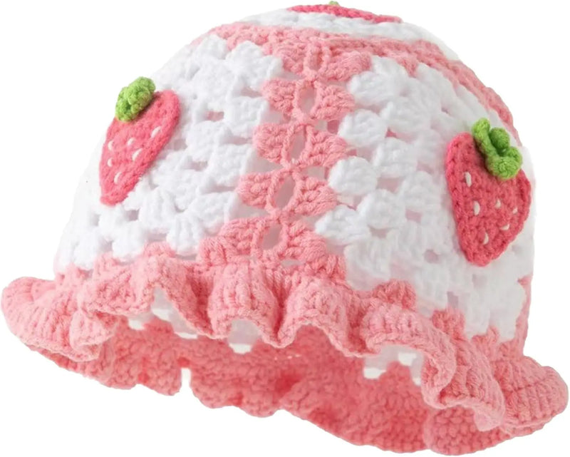 Sterling Strawberry Crochet Bucket Hat™ - Packable Style
