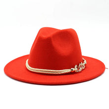Sterling Fedora Hat Rope Band™ With Chain Accent