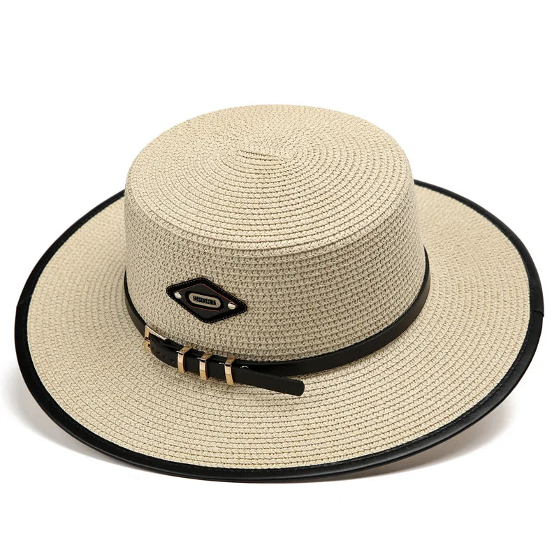 Sterling French Retro Flat™ Straw Sun Hat Wide Brim