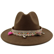 Sterling Fedora Hat™ Bohemian Shell & Tassel Band