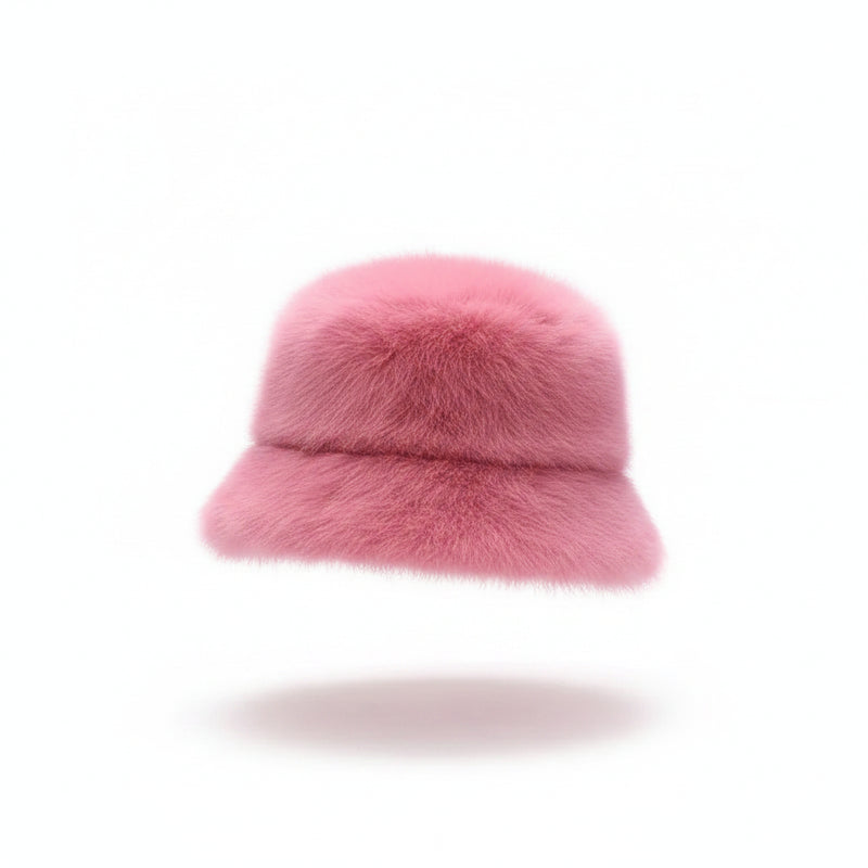 Sterling Plush Faux Fur Winter Hat With Wide Brim