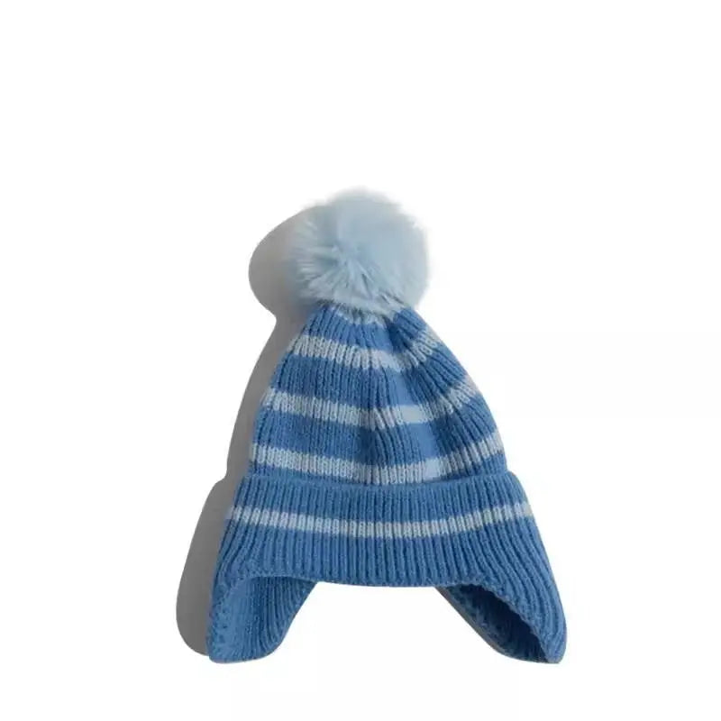Sterling Marlow Striped Knit Earflap Beanie™ with Pom Pom