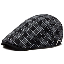 Sterling Vintage Stripes Plaid Flat Cap™ Cotton Linen Lightweight Visor