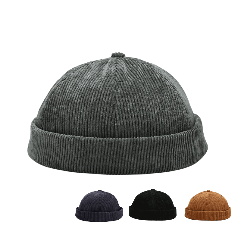 Sterling Sailor Corduroy™ Docker Cap Textured Brimless Cotton Hat