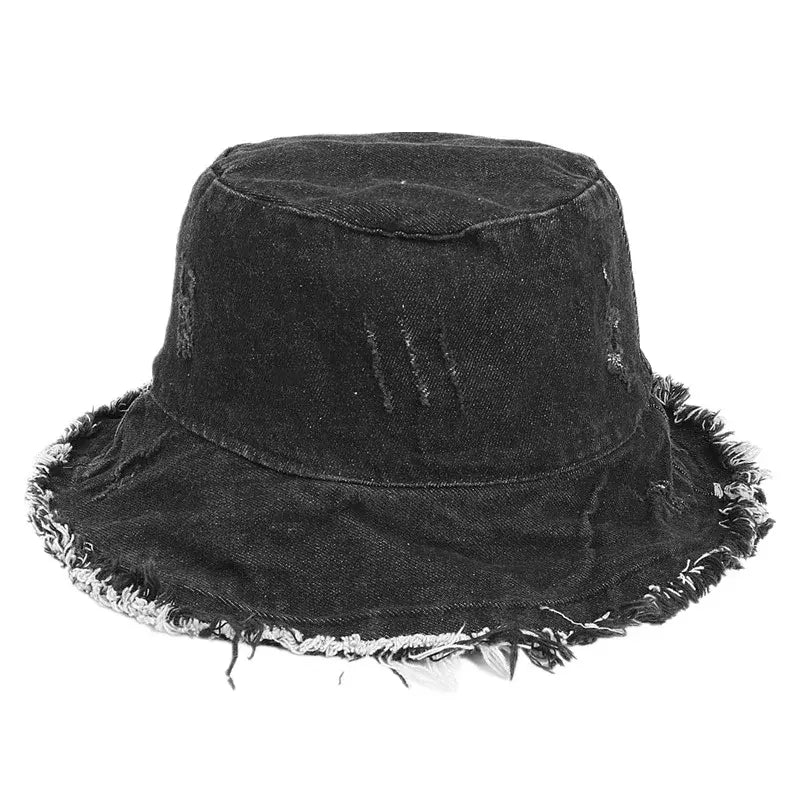 Sterling Salford Bucket™ Hat Cotton Denim Frayed Edge