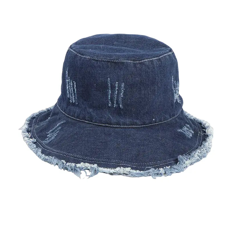 Sterling Salford Bucket™ Hat Cotton Denim Frayed Edge
