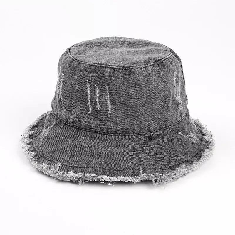 Sterling Salford Bucket™ Hat Cotton Denim Frayed Edge