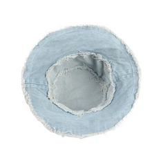 Sterling Salford Bucket™ Hat Cotton Denim Frayed Edge