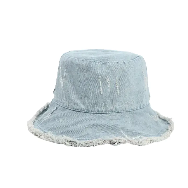 Sterling Salford Bucket™ Hat Cotton Denim Frayed Edge