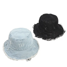 Sterling Salford Bucket™ Hat Cotton Denim Frayed Edge