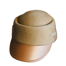 Sterling™ Wool Newsboy Cap With Patchwork Crown And Leather Brim