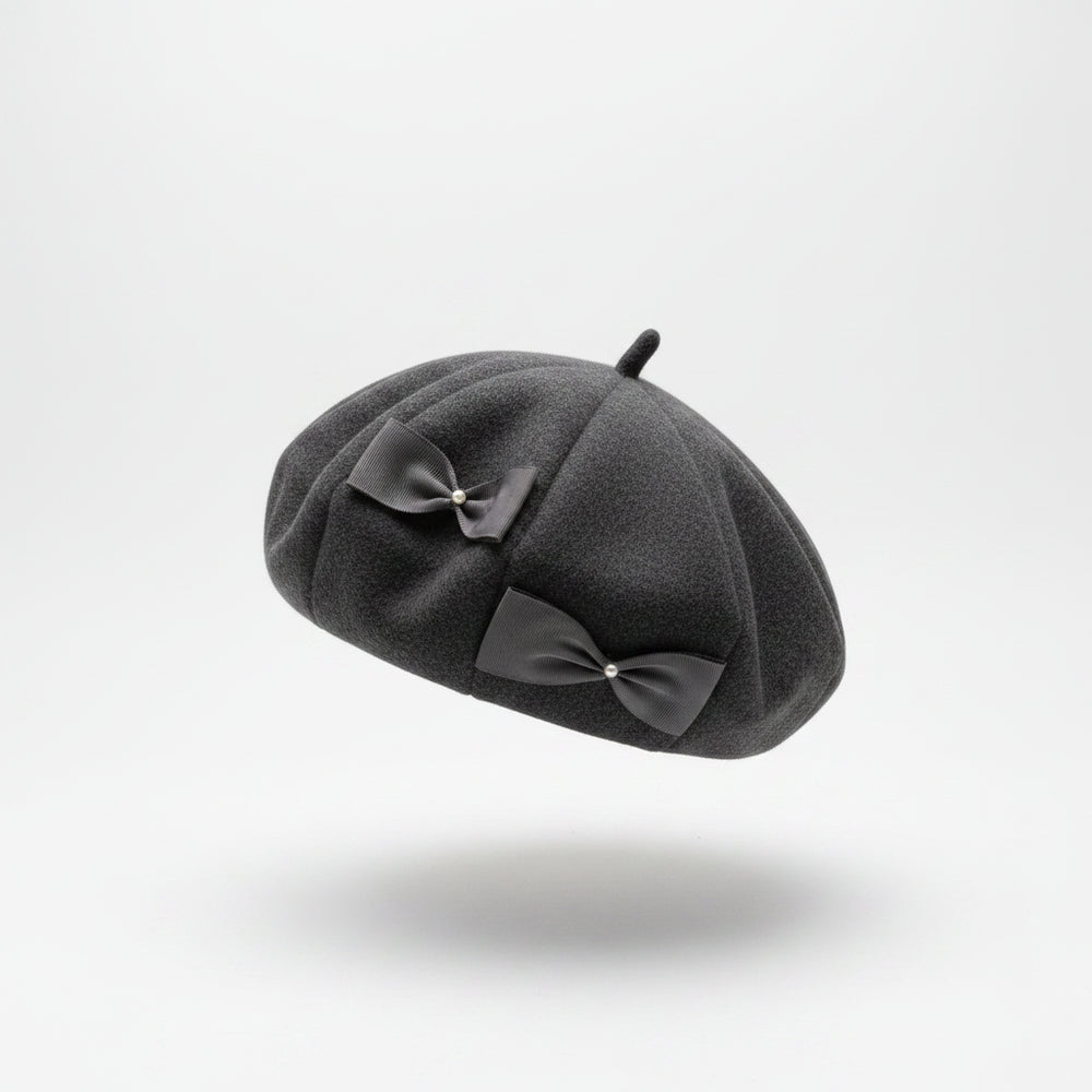 Sterling™ Mireya Wool Painter Beret With Bow Detail