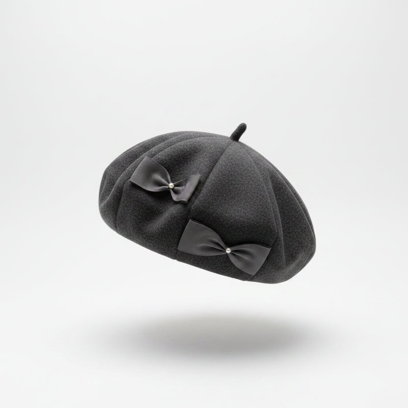 Sterling™ Mireya Wool Painter Beret With Bow Detail