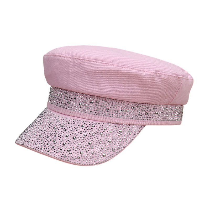 Sterling Rhinestone Flat Top Cap™ One Size Embellished Sun Hat