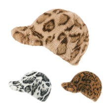 Sterling™ Faux Fur Baseball Cap With Leopard Print