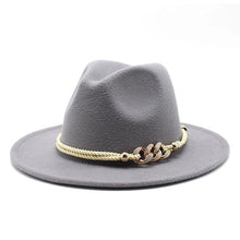 Sterling Fedora Hat Rope Band™ With Chain Accent