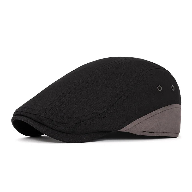 Sterling Vintage Patchwork Flat Cap™ Washed Fabric Paneled Visor