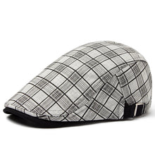 Sterling Vintage Stripes Plaid Flat Cap™ Cotton Linen Lightweight Visor