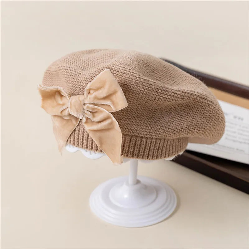 Sterling Elodie Kids Knit Beret™ with Bow Detail