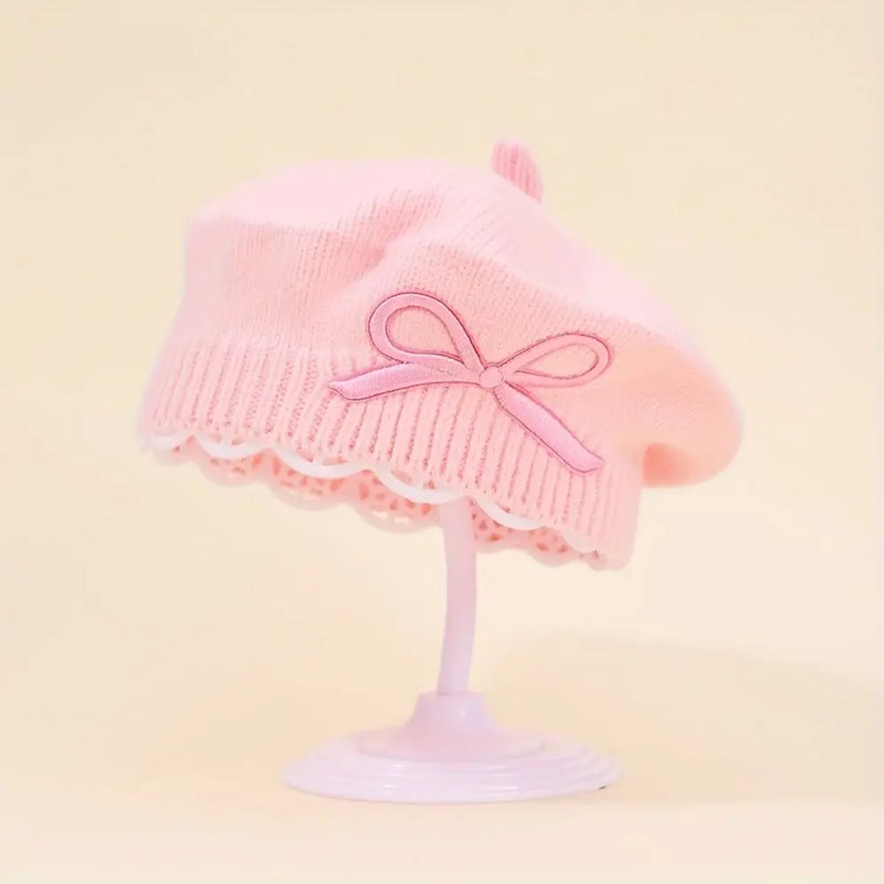 Sterling Liora Kids Knit Beret™ with Bow Detail