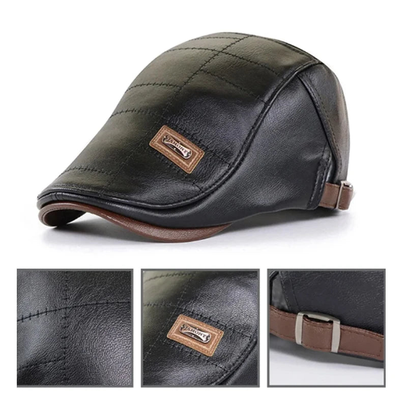Sterling Retro PU Faux Leather Newsboy Cap™ — Sterling Hat Company
