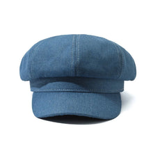 Sterling Newsboy Beret Denim Closed Back Octagonal Crown